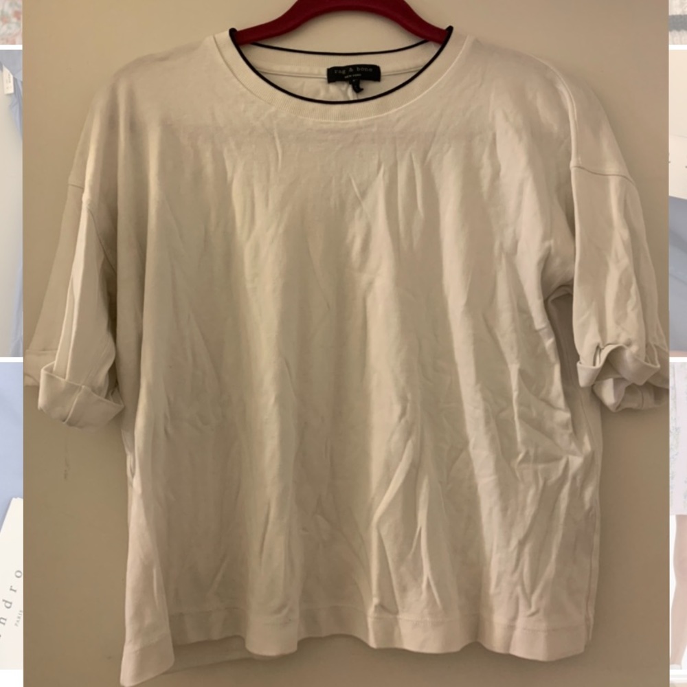 Rag & Bone Black Piping T Shirt